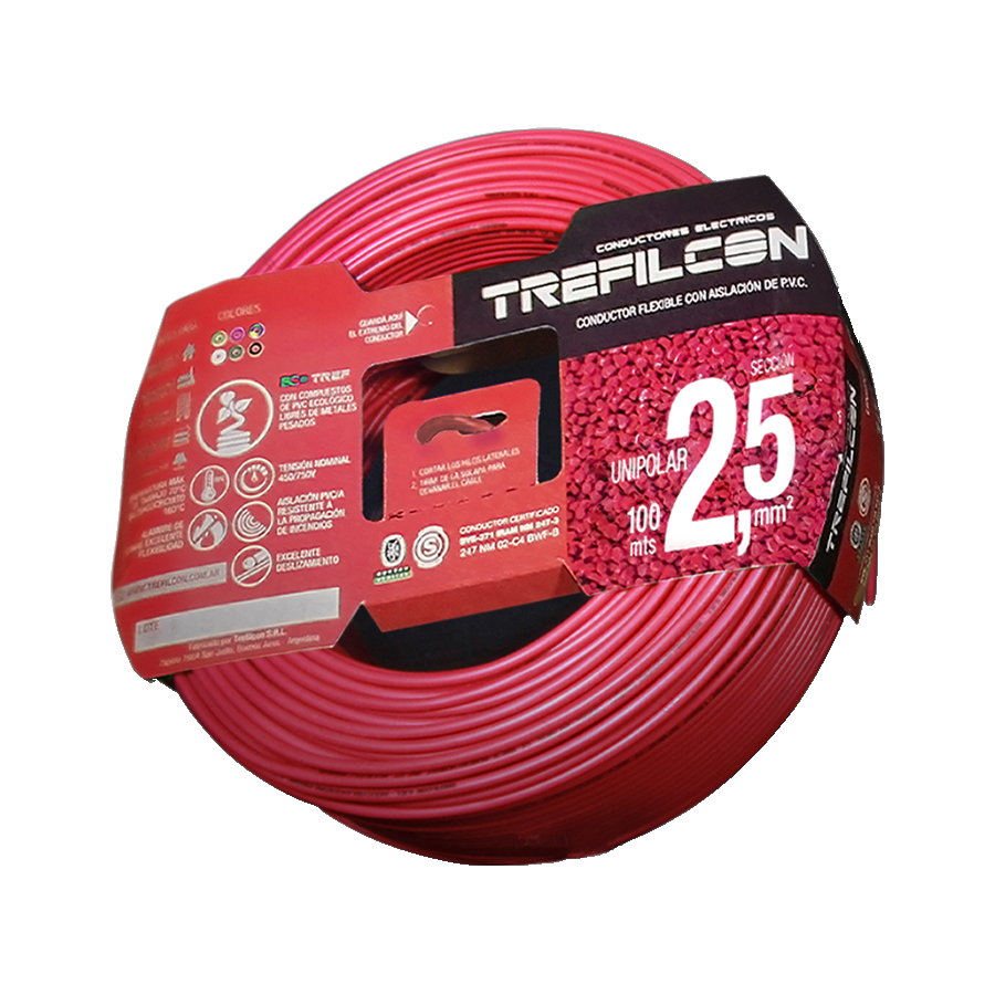product-413-729 Cable Unipolar 1 x 2,5mm x 100m Rojo Trefilcon - Imagen 1