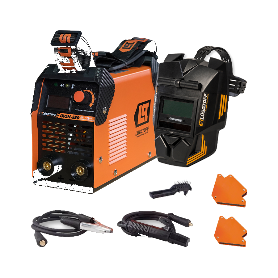 product-421-900 Soldadora Inverter 220V Lusqtoff MEGAIRON-250 KIT - Imagen 1