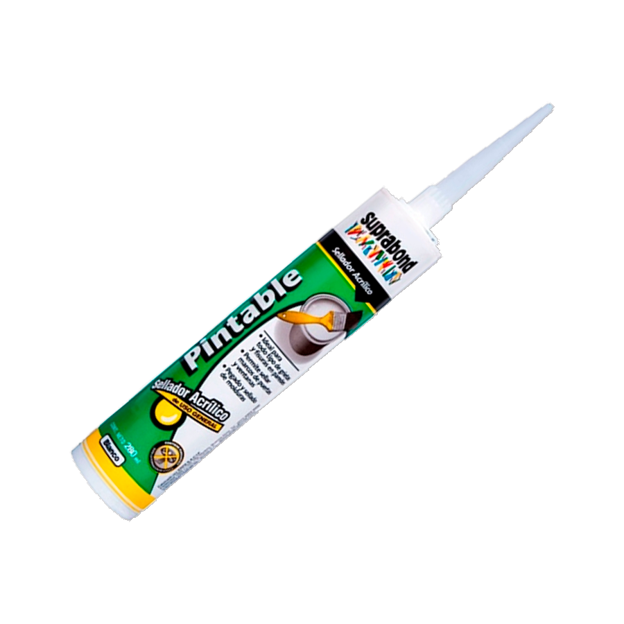 product-907-1677 Sellador Acrílico Pintable Blanco 280ml Suprabond - Imagen 1