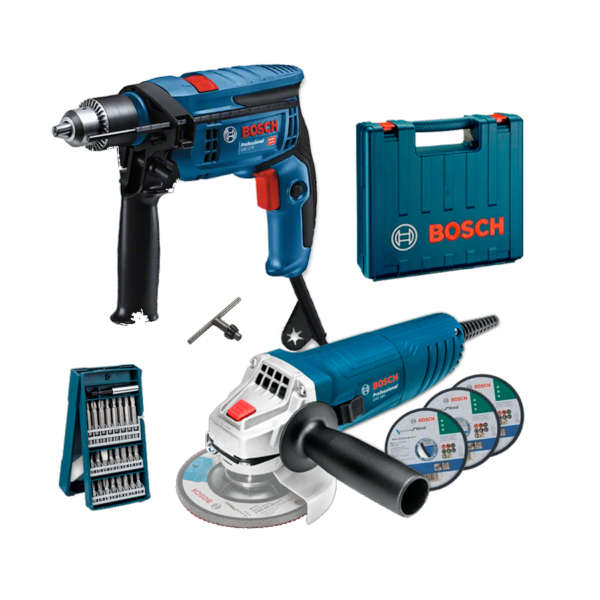Combo Bosch: Amoladora GWS 850 + Taladro GSB 13RE Maletín + Accesorios